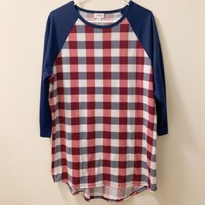 XL Red White and Blue Buffalo Plaid Lularoe Randy